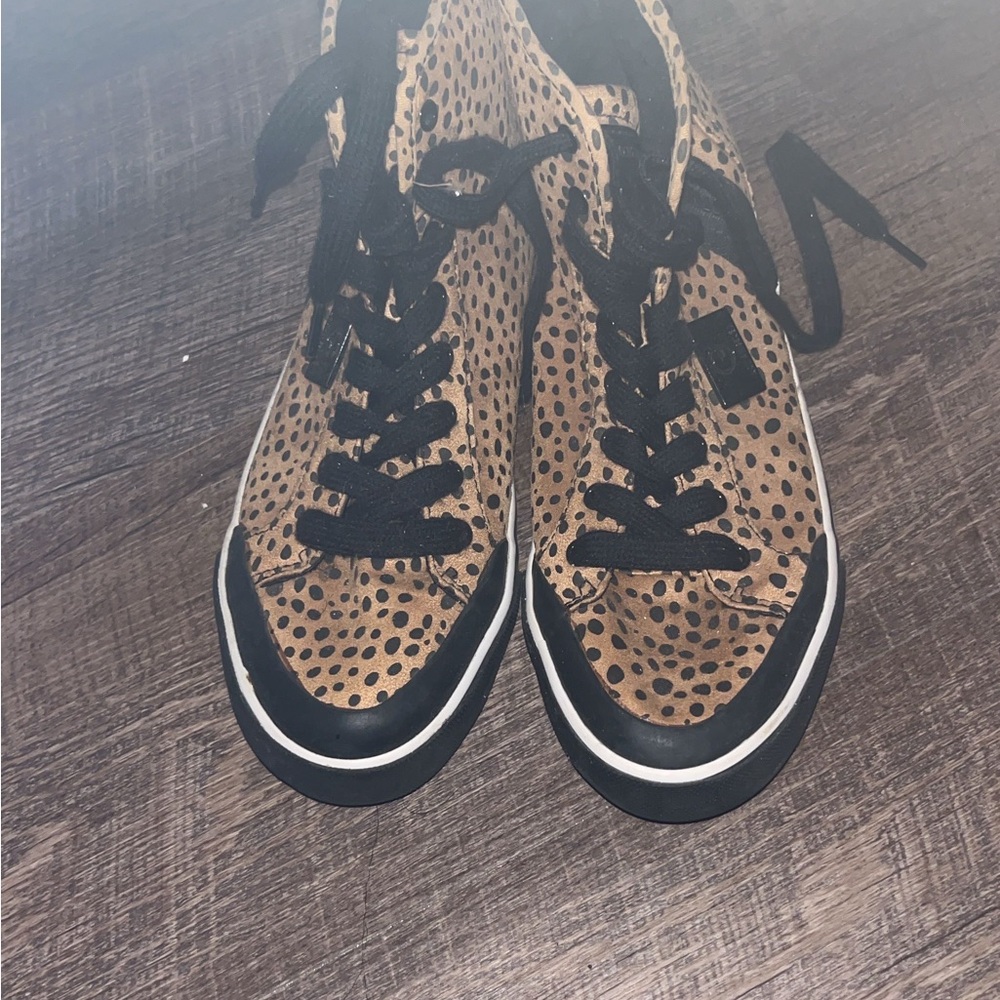 Leopard Print High-Top Sneakers